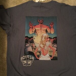 Boys Lie Blue Graphic Long Sleeve with Devil and Woman